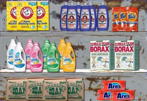 Supermarket shelf-laundry soap
