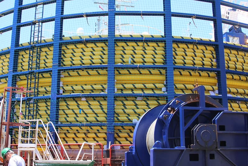 View of the vessel's cable tank.