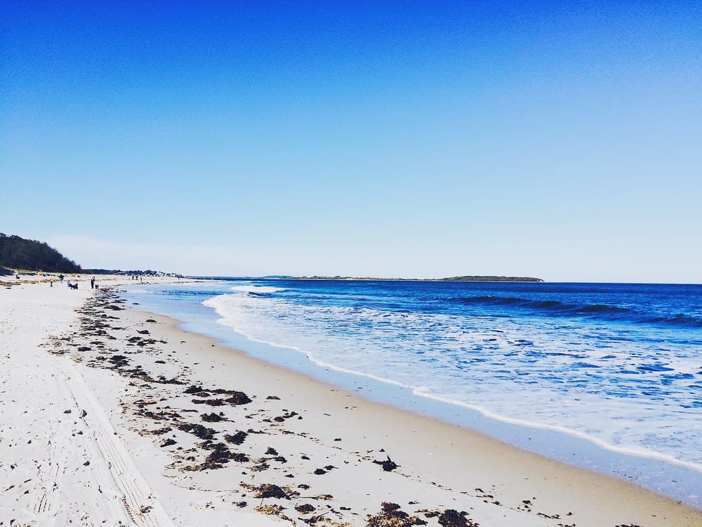 Beach with Blue Ocean Water