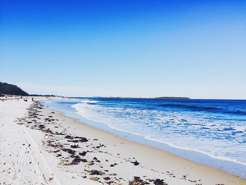 Beach with Blue Ocean Water