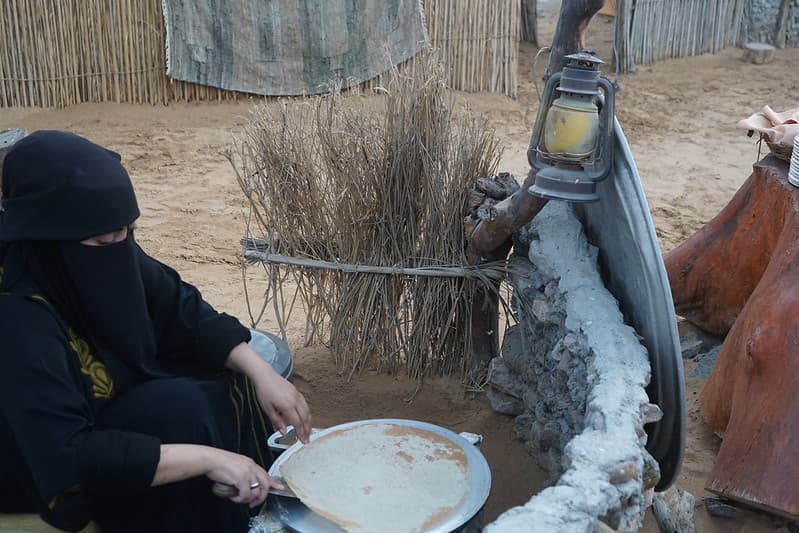 Dubai Desert making bread