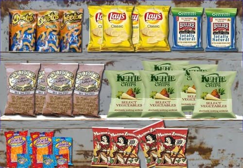Supermarket shelf-chips