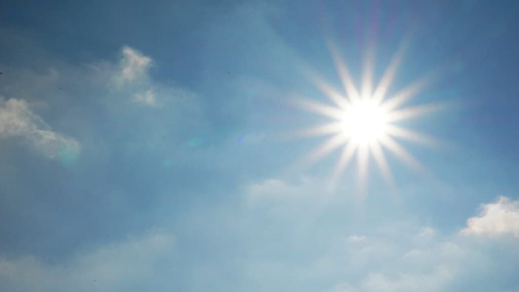 Blue sky and sun