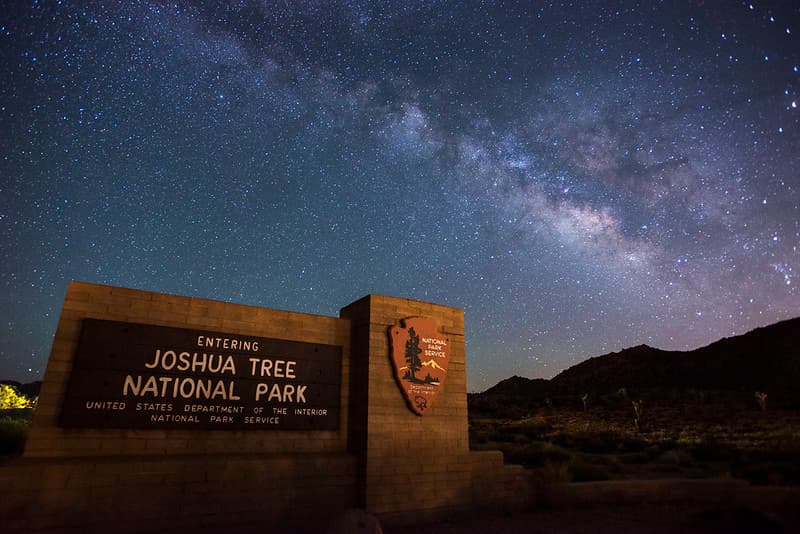 Night Sky and Entrance Sign