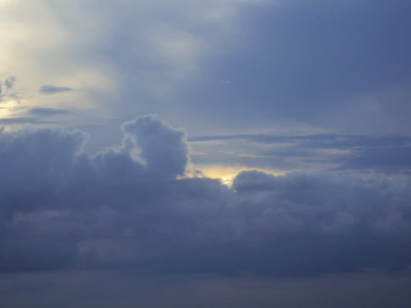 Sun has gone down behind the clouds