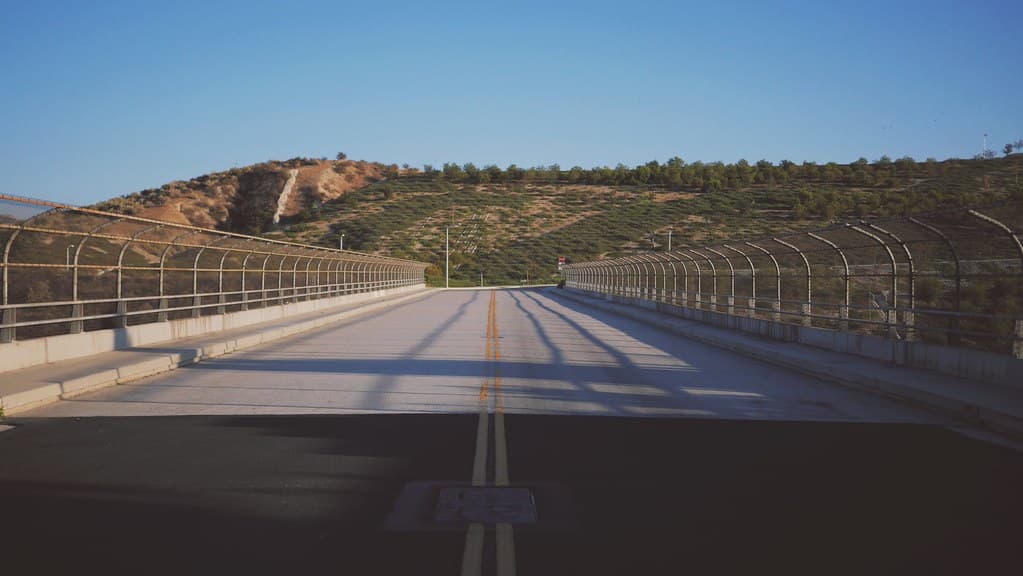 Street Bridge with Wire Fence