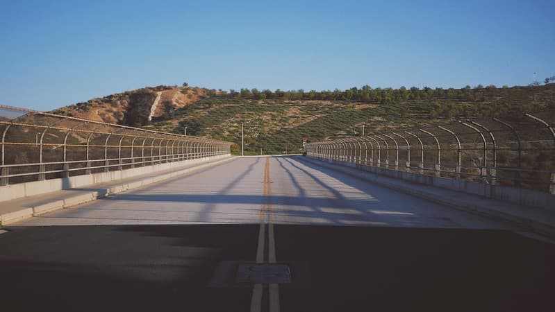 Street Bridge with Wire Fence
