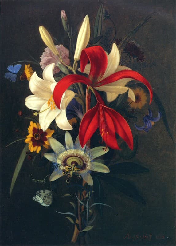 Still Life with Lilies and other Flowers (1828)