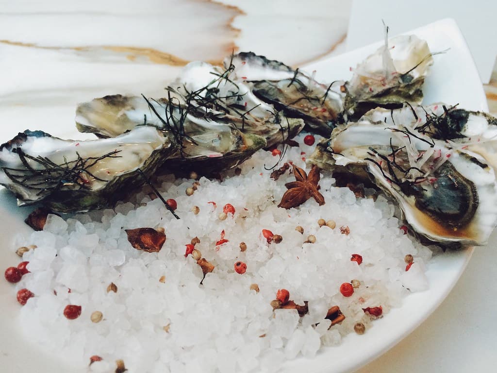 Plate of Food with Oysters