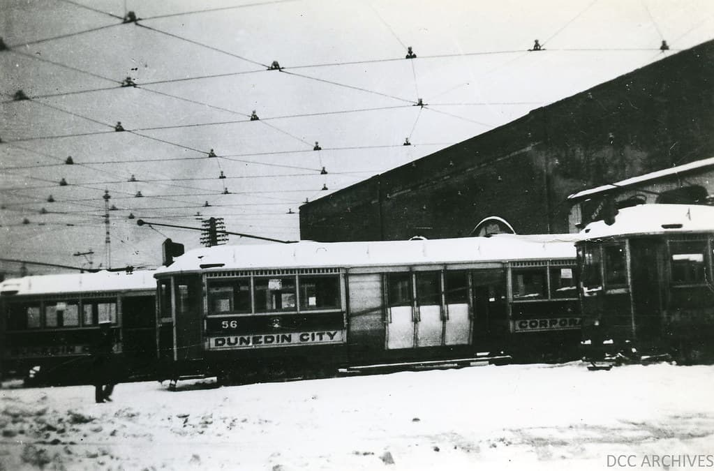 Tram in Snow, Market Reserve 1939