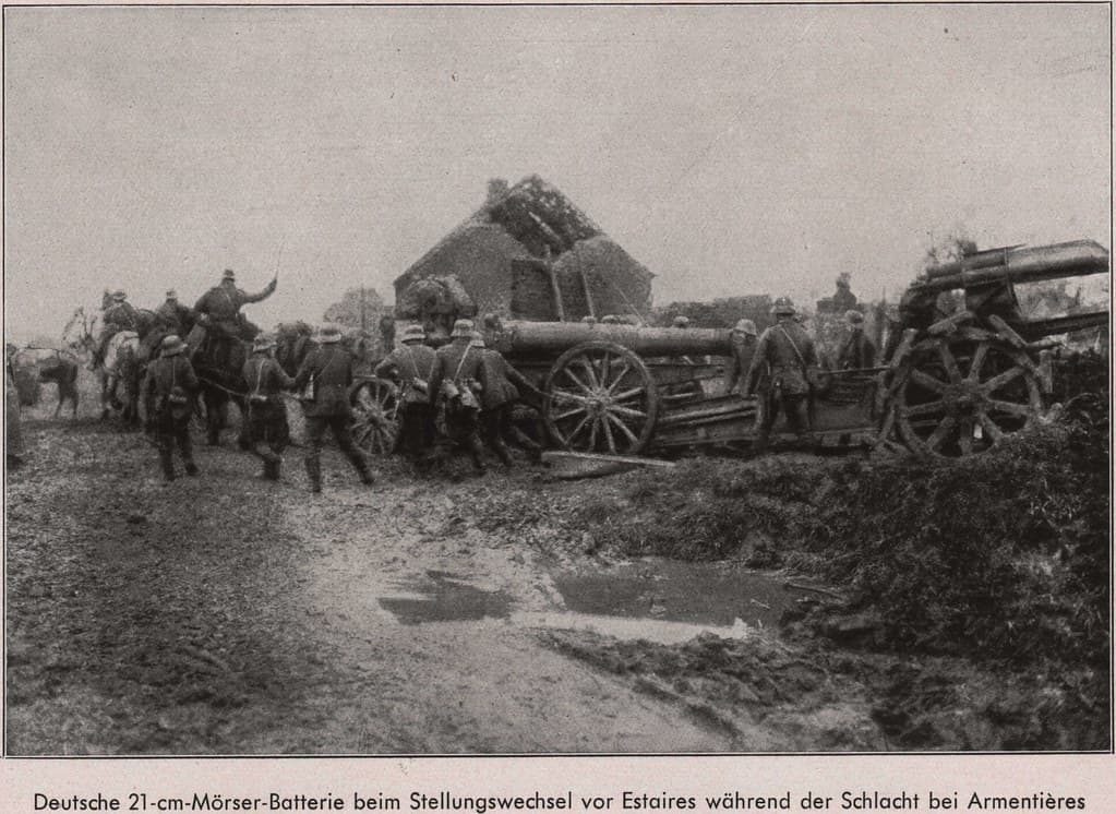 Page 97 German 21cm mortar battery near Estaires