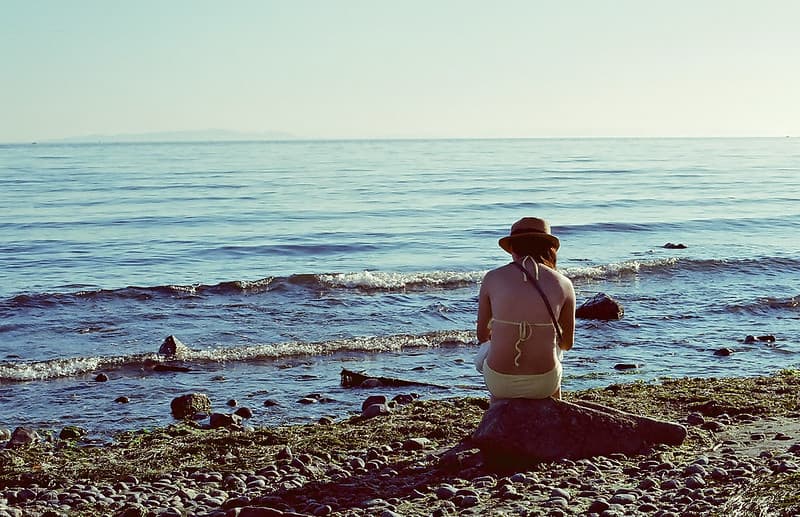 Sitting Alone at the Beach