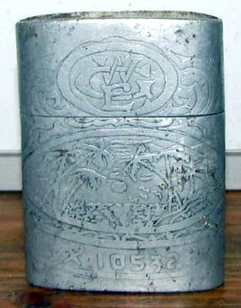 WW2 Hand tooled cigarette tin - W.E. Graske