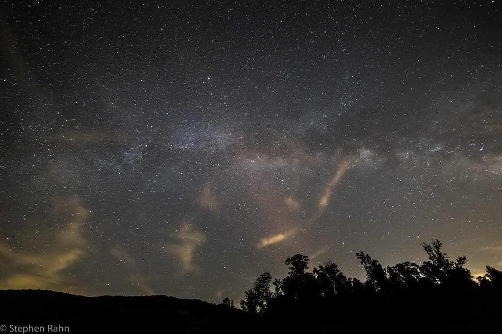 Milky Way with high clouds.