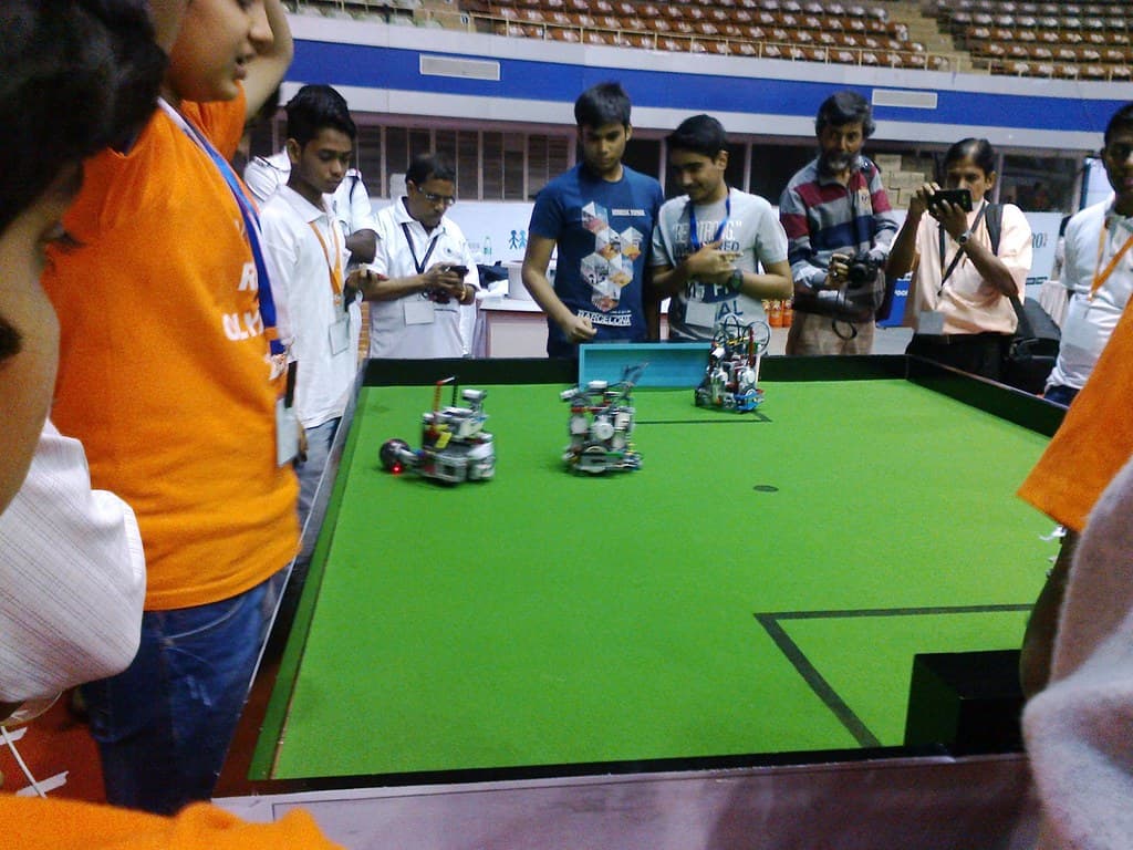 WRO India Robot football match