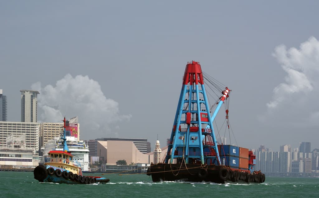 Working on Hong Kong harbour.