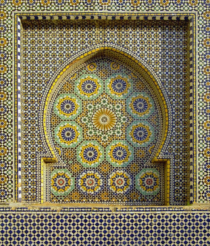 Moroccan mosaic fountain