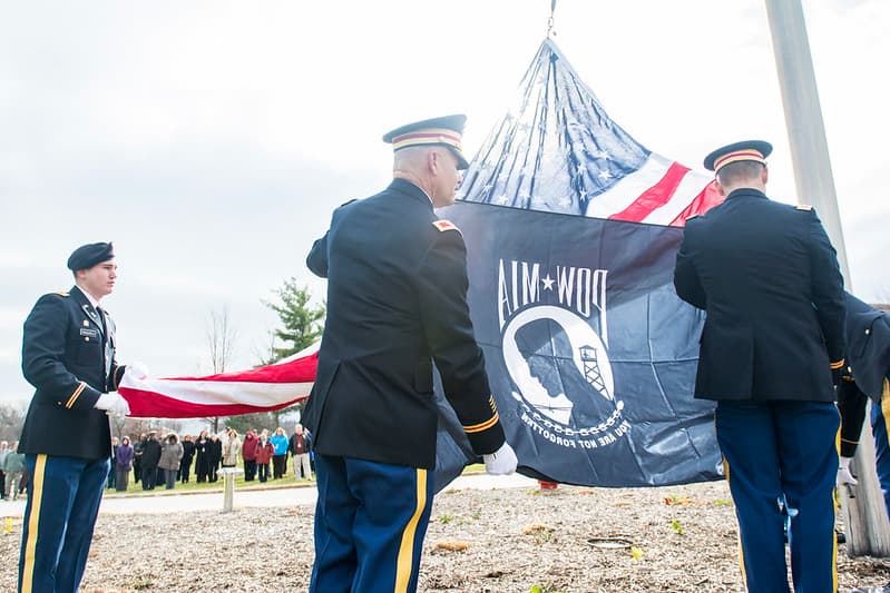 Army Reserve troops retire flag at Argonne National Laboratory