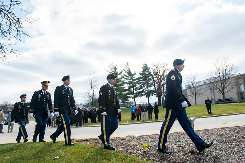 Army Reserve troops retire flag at Argonne National Laboratory