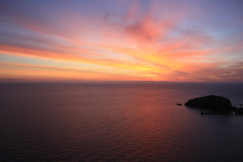 Peach Sky at Sunset Over Ocean