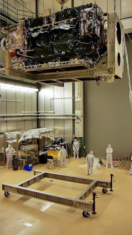 GOES-R Satellite Returned to Clean Room after Thermal Vacuum Testing