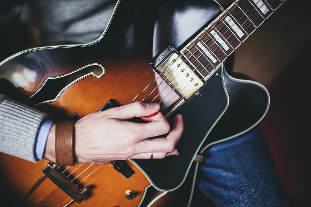 Playing guitar - front shot