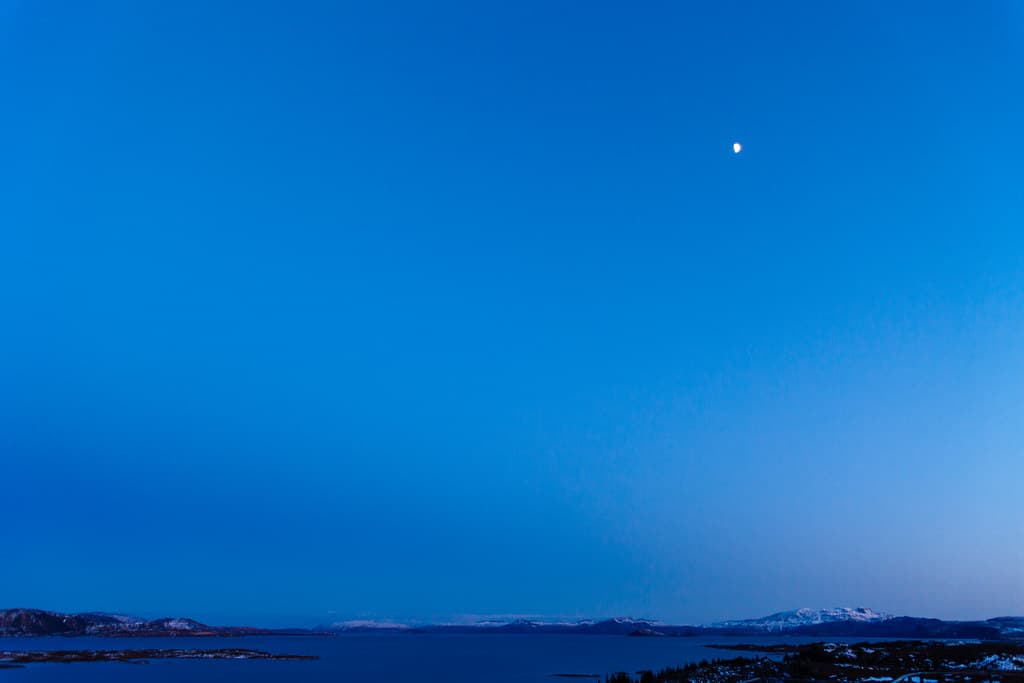 Moon in Blue Sky
