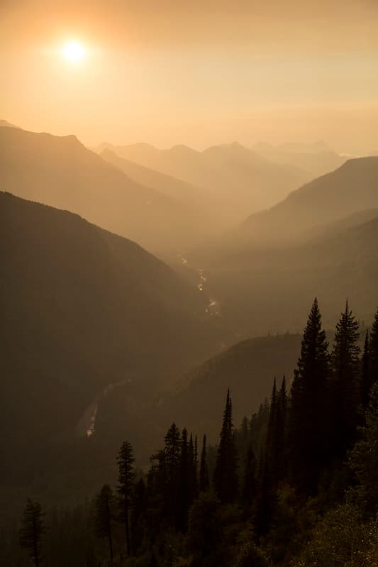 Upper Lake McDonald Valley Sunset Portrait