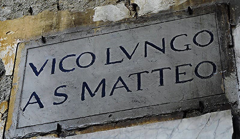 Lavagna street tablet (about 1780) in Naples