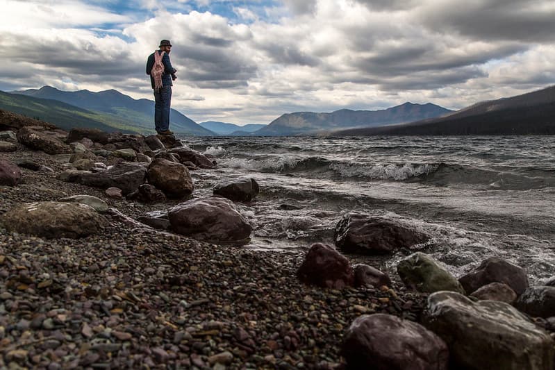 Tim Enjoying the View from the Lake McDonald Lodge Shore