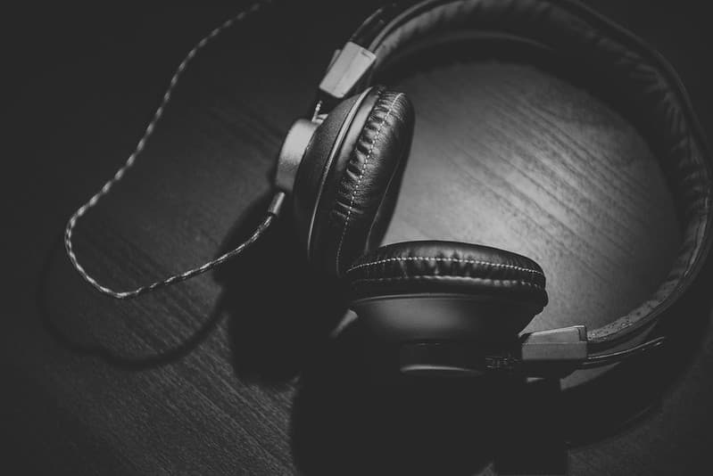 Headphones in Black and White