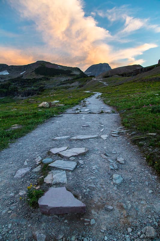 Sunset over Hidden Lake Trail