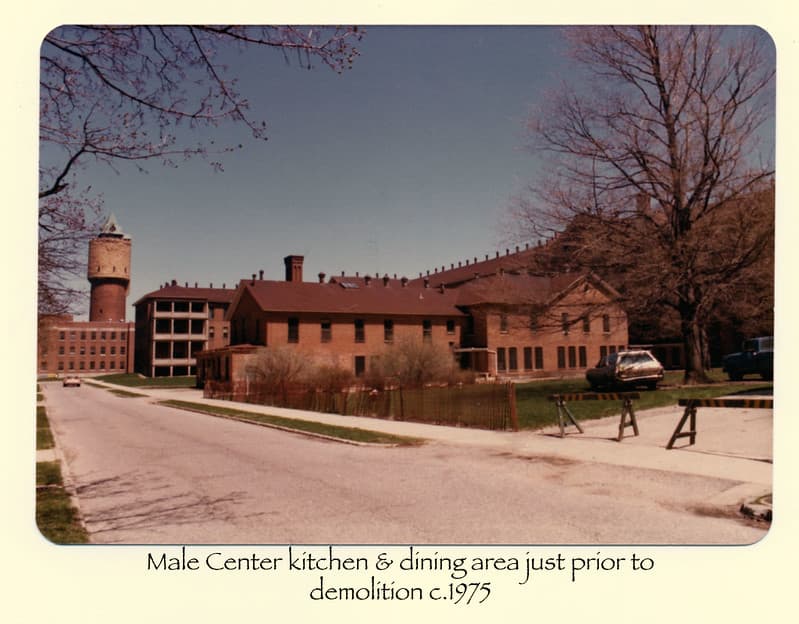 Male Center kitchen dining area prior to demolition 1975