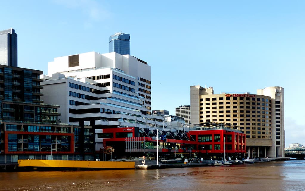 WTC Wharf. Yarra River Melbourne.