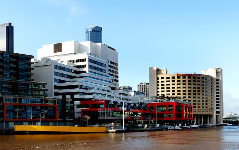 WTC Wharf. Yarra River Melbourne.