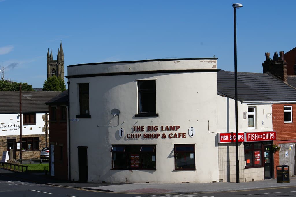 19th August The Big Lamp Chip Shop and Cafe. Pall Mall Chorley U.K.