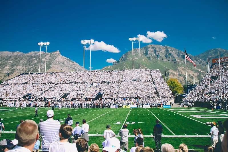 Crowded School Football Stadium