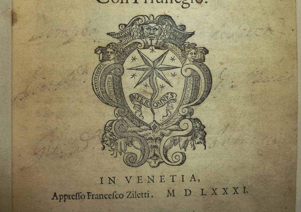 Printer's device of Francesco Ziletti of Venice; illegible inscription