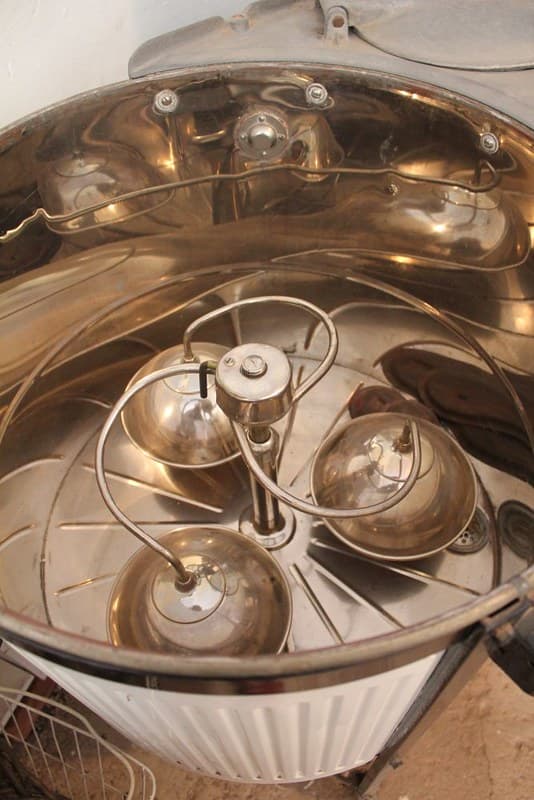 Inside old American washing machine at Crystal Brook Heritage Centre
