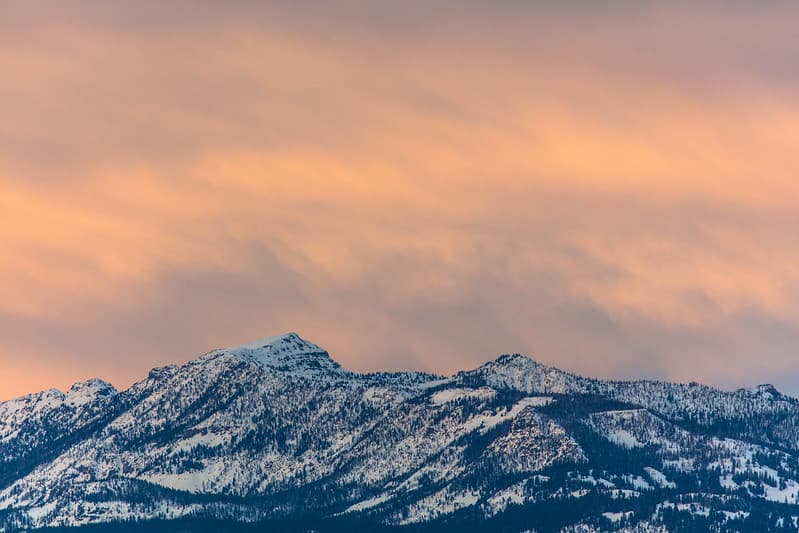 Last light over the ridge of Monitor Peak