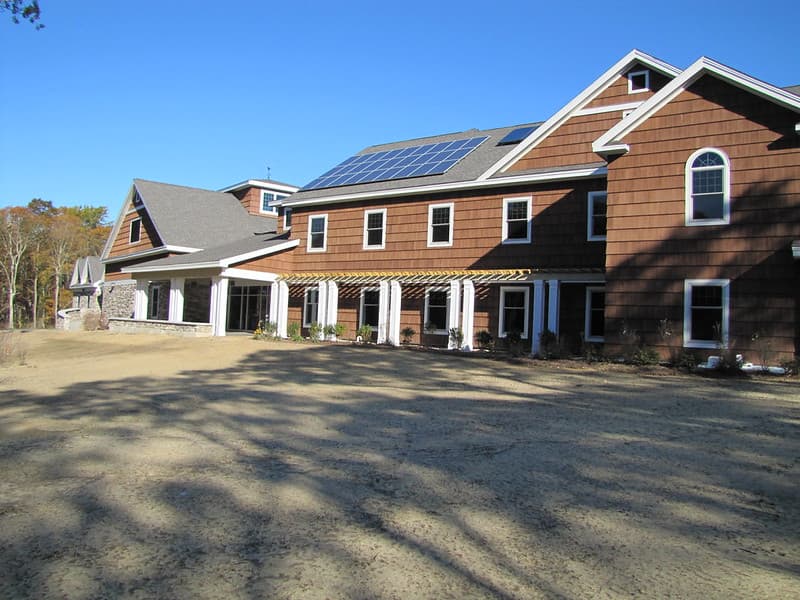 Back of Visitor Center with solar panels