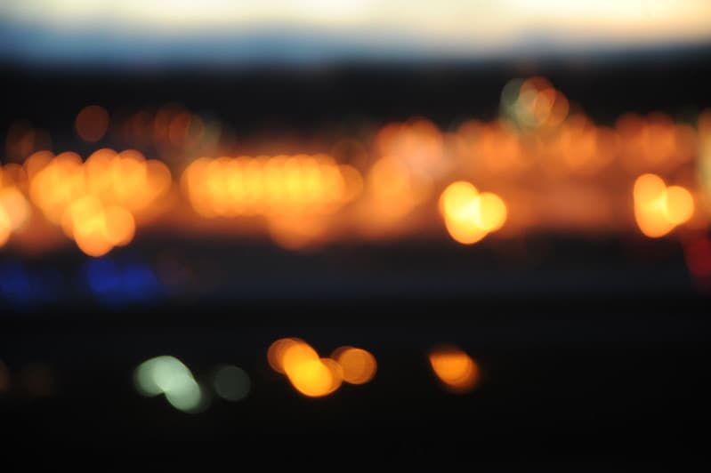 Abstract city lights, Seattle, hearts lights, Washington, USA