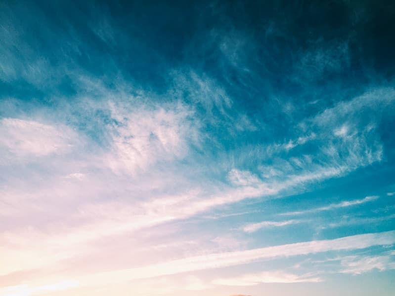 Cirrus Clouds on Blue Sky Background