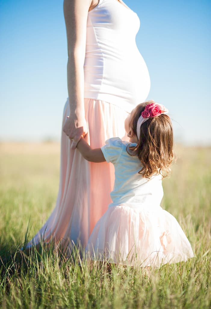 Pregnant Mother and Small Child