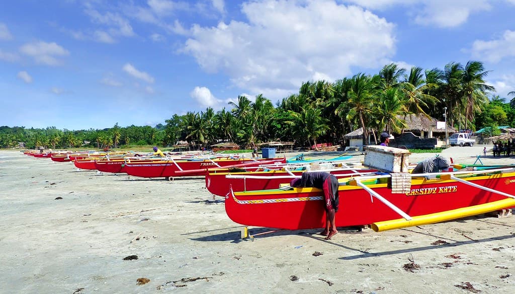 Colourful fishermens boats. Ilocos Norte.