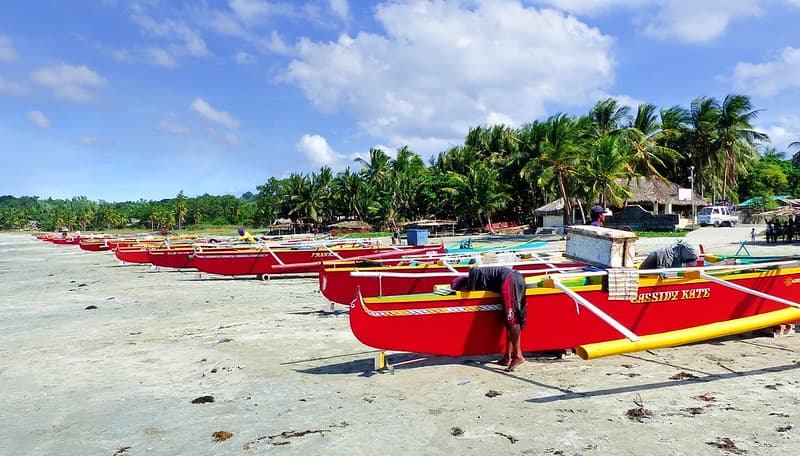 Colourful fishermens boats. Ilocos Norte.