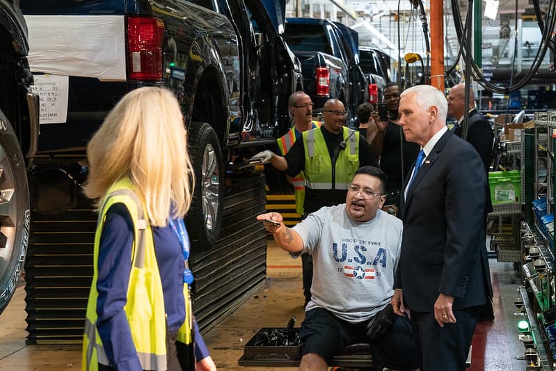 Vice President Mike Pence Visits a Ford Factory