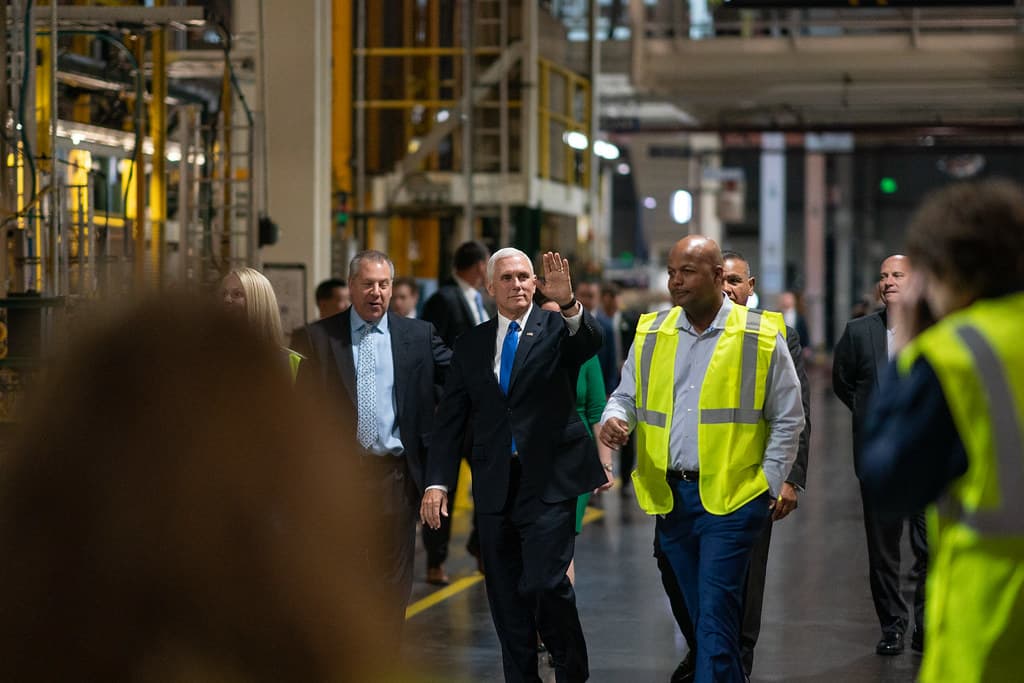 Vice President Mike Pence Visits a Ford Factory