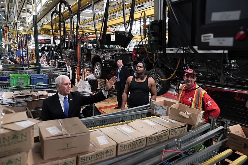 Vice President Mike Pence Visits a Ford Factory
