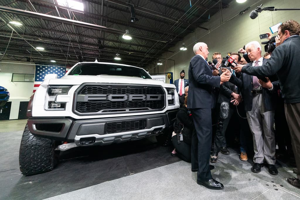 Vice President Mike Pence Visits a Ford Factory